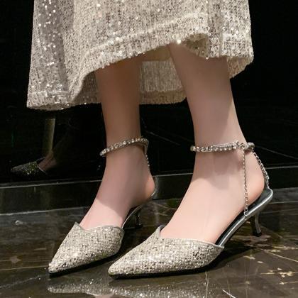 Elegant Rhinestone Sandals Plus Size..