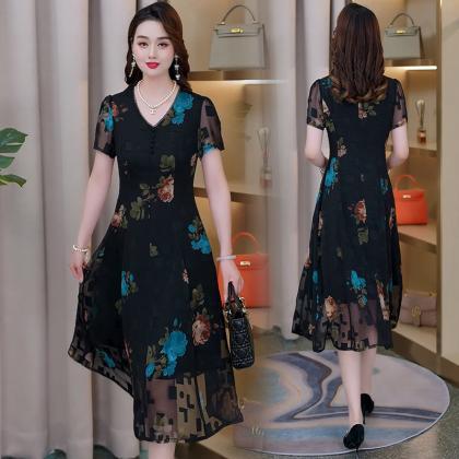 Women's Fashion Elegant Printed Dress