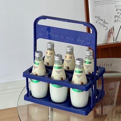 Vintage Plastic Milk Juice Bottle Holder 6 Holes..