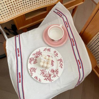 Korean Style French Bon Appetit Embroidered..