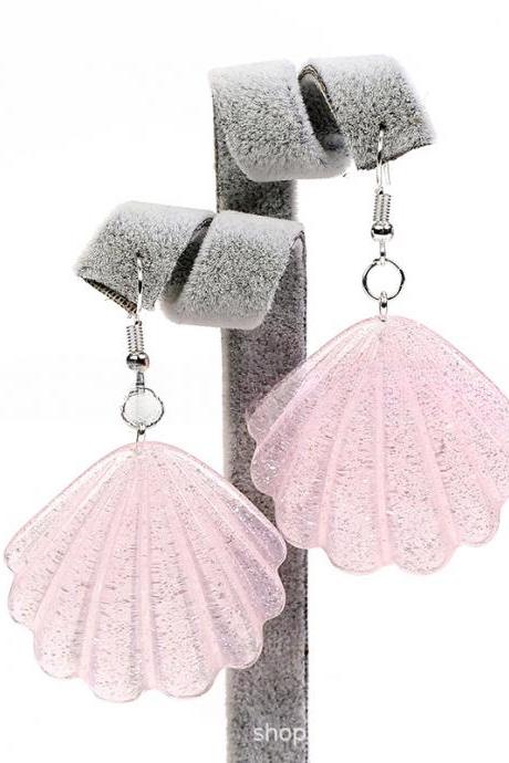 Resin Pink Shell Earings Geometric Fashion Luxury Vintage Cute Sweet Earings For Women Jewelry